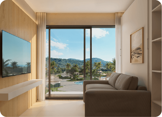 Apartamentos mobiliados e decorados, de 44 e 54 m².